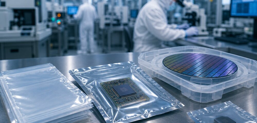 Semiconductor components packaged in cleanroom-safe protective bags